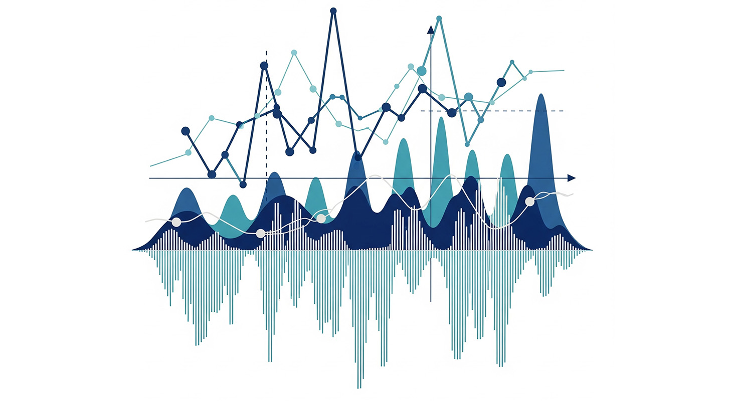 Illustration of a link between a graphed data and sound waves